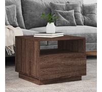 (brown oak, 50 x 49 x 40 cm) vidaXL Coffee Table with LED Lights Hallway Accent End Table Side Sofa Table