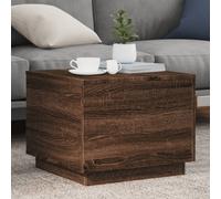 vidaXL Coffee Table with LED Lights End Table Side Tea Sofa Table Brown Oak