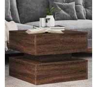 vidaXL Coffee Table with LED Lights Brown Oak 50x50x40 cm