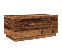 vidaXL Coffee Table with LED Lights, Centre End Table for Living Room Office, Accent Console Sofa Table for Decorative, Modern Style, Old Wood