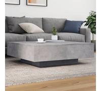 (concrete grey, 100 x 100 x 31 cm) vidaXL Coffee Table with LED Lights Hallway Tea Side End Table Sofa Table