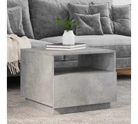 (concrete grey, 50 x 49 x 40 cm) vidaXL Coffee Table with LED Lights Hallway Accent End Table Side Sofa Table