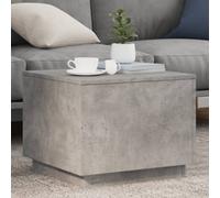 vidaXL Coffee Table with RGB LED Lights - Concrete Grey, 50x50x40 cm, Engineered Wood, 60 kg Load Capacity