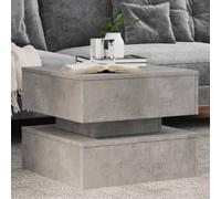 vidaXL Coffee Table with LED Lights End Table Side Sofa Table Concrete Grey
