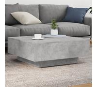 vidaXL Coffee Table with LED Lights Concrete Grey 80x80x31 cm, Grey