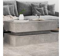 Coffee Table with LED Lights Concrete Grey 90x50x40 cm