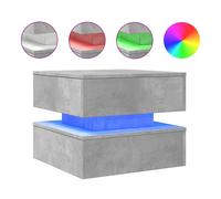 vidaXL Coffee Table with LED Lights End Table Side Sofa Table Concrete Grey