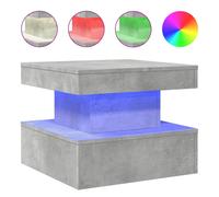 vidaXL Coffee Table with LED Lights Concrete Grey 50x50x40 cm, Grey