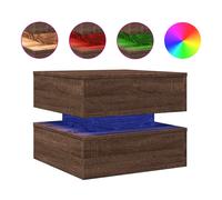 vidaXL Coffee Table with LED Lights End Table Side Tea Sofa Table Brown Oak