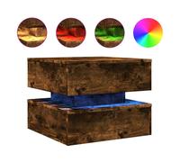 vidaXL Coffee Table with LED Lights End Table Side Tea Sofa Table Smoked Oak