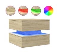 vidaXL Coffee Table with LED Lights End Table Side Tea Sofa Table Sonoma Oak