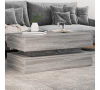 vidaXL Coffee Table with LED Lights Hallway End Table Sofa Table Grey Sonoma
