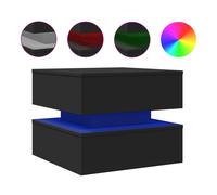 vidaXL Coffee Table with LED Lights Hall End Table Side Tea Sofa Table Black
