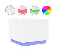 vidaXL Coffee Table with LED Lights Hall End Table Side Tea Sofa Table White