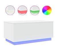 vidaXL Coffee Table with LED Lights Hall End Table Side Tea Sofa Table White