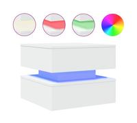 vidaXL Coffee Table with LED Lights Hall End Table Side Tea Sofa Table White