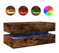 Vidaxl Coffee Table With Led Lights Smoked Oak 90X50X40 Cm