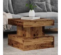 Vidaxl Coffee Table With Led Lights Old Wood 50X50X40 Cm