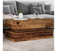 vidaXL Coffee Table with LED Lights Old Wood 90x50x40 cm