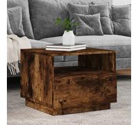 vidaXL Coffee Table with LED Lights Smoked Oak 50x49x40 cm