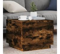 vidaXL Coffee Table with LED Lights End Table Side Tea Sofa Table Smoked Oak