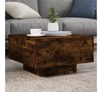 vidaXL Coffee Table with LED Lights Smoked Oak 55x55x31 cm