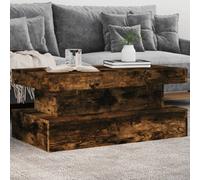 Vidaxl Coffee Table With Led Lights Smoked Oak 90X50X40 Cm