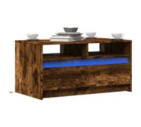 vidaXL Coffee Table with LED Lights Smoked Oak Engineered Wood