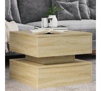 vidaXL Coffee Table with LED Lights Sonoma Oak 50x50x40 cm