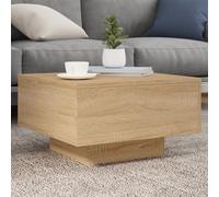 (sonoma oak, 55 x 55 x 31 cm) vidaXL Coffee Table with LED Lights Hallway Tea Side End Table Sofa Table