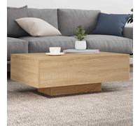 vidaXL Coffee Table with LED Lights Sonoma Oak 85x55x31 cm