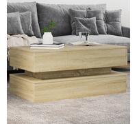 vidaXL Coffee Table with LED Lights End Table Tea Side Sofa Table Sonoma Oak