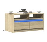 vidaXL Coffee Table with LED Lights Sonoma Oak Engineered Wood
