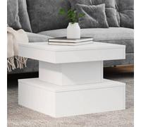 Vidaxl Coffee Table With Led Lights White 50X50X40 Cm