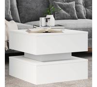 vidaXL Coffee Table with LED Lights White 50x50x40 cm