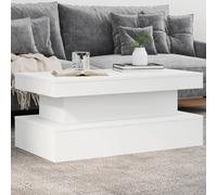 vidaXL Coffee Table with LED Lights White 90x50x40 cm, White