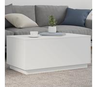 vidaXL Coffee Table with LED Lights Hall End Table Side Tea Sofa Table White