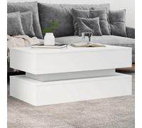 Vidaxl Coffee Table With Led Lights White 90X50X40 Cm