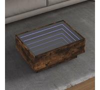 vidaXL Coffee Table with LED Smoked Oak 70x50x30 cm Engineered Wood