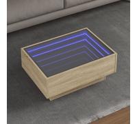 vidaXL Coffee Table with LED Sonoma Oak 70x50x30 cm Engineered Wood