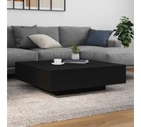 VidaXL Coffee Table With LED Strip Lights Black Oak 100 X 100 X 31 Cm