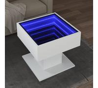vidaXL Coffee Table with LED White 50x50x45 cm Engineered Wood