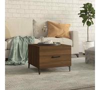 vidaXL Coffee Table with Metal Legs Brown Oak 50x50x40 cm UK HOT