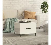 Coffee Table with Metal Legs High Gloss White 50x50x40 cm GHB