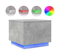 vidaXL Coffee Table with RGB LED Lights - Concrete Grey, 50x50x40 cm, Engineered Wood, 60 kg Load Capacity