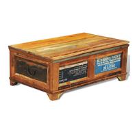 vidaXL Coffee Table with Storage Vintage Reclaimed Wood Side End Tea Stand