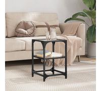 vidaXL Coffee Table with Transparent Glass Top 30x30x45 cm Steel