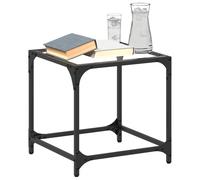 (transparent, 40 x 40 x 40 cm/ 1 pcs) vidaXL Coffee Table with Transparent Glass Top Accent Table Side Table Steel