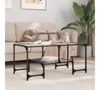 (transparent) vidaXL Coffee Table with Transparent Glass Top End Table Side Table Steel