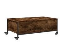 vidaXL Coffee Table with Wheels Hall Side Table Smoked Oak Engineered Wood